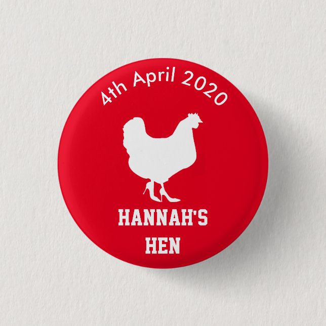 Personalised Hen Night Badge (Front)
