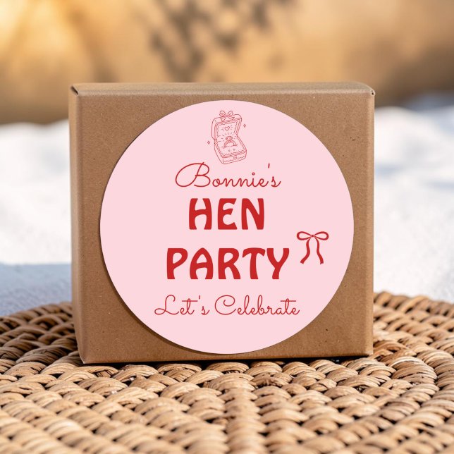 Personalised Hen Party Weekend Classic Round Sticker (Creator Uploaded)