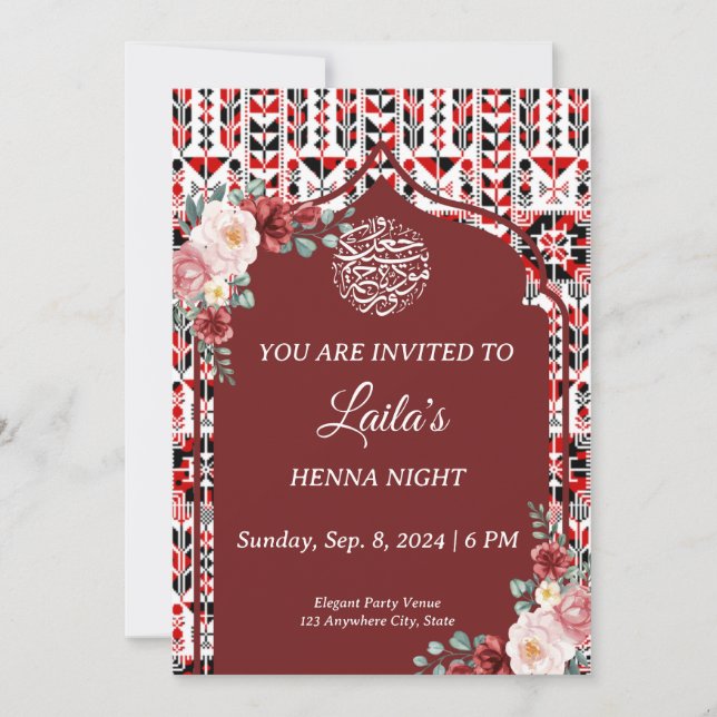 Personalised Henna Night Invitation (Front)