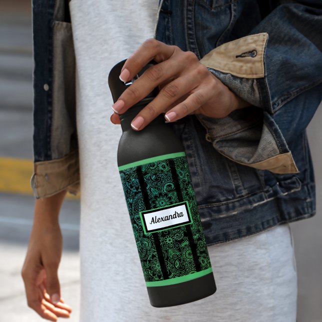 Personalised Henna Yoga Pattern 710 Ml Water Bottle (Creator Uploaded)