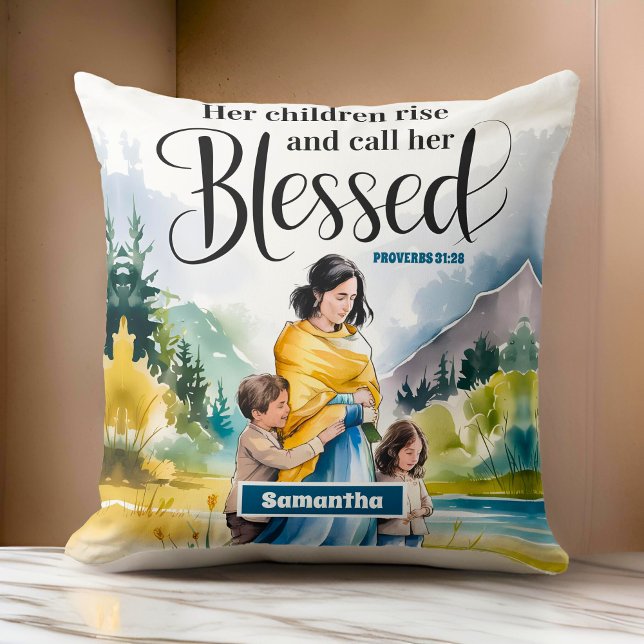 Personalised Her Children Rise Christian Women  Cushion (Creator Uploaded)