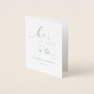 Personalised Her Wedding Vows Foil Card