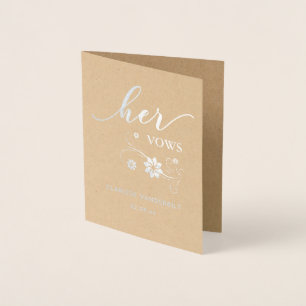 Personalised Her Wedding Vows Foil Card