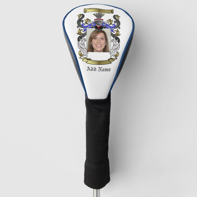 Personalised Heraldic Golf Head Cover (Front)