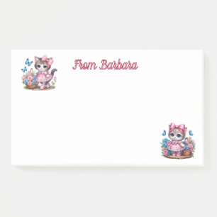 Personalised Here Kitty Post-it Notes