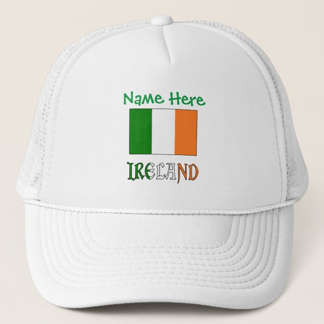 Personalised Heritage Ireland Flag  Trucker Hat (Front)