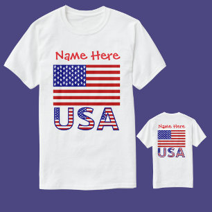 Personalised Heritage USA Flag Men's  T-Shirt