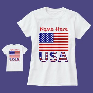 Personalised Heritage USA Flag Women's T-Shirt