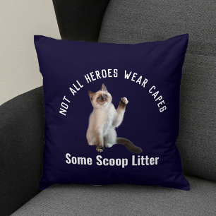 Personalised Hero Cat Dad Father's Day Gift Funny Cushion