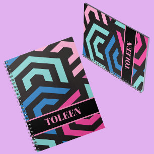 Personalised Hexagon Geometric Pattern           Notebook