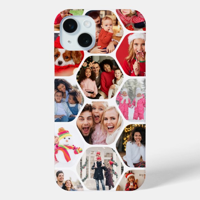 Personalised Hexagon Multi Photo Collage Case-Mate iPhone Case (Back)
