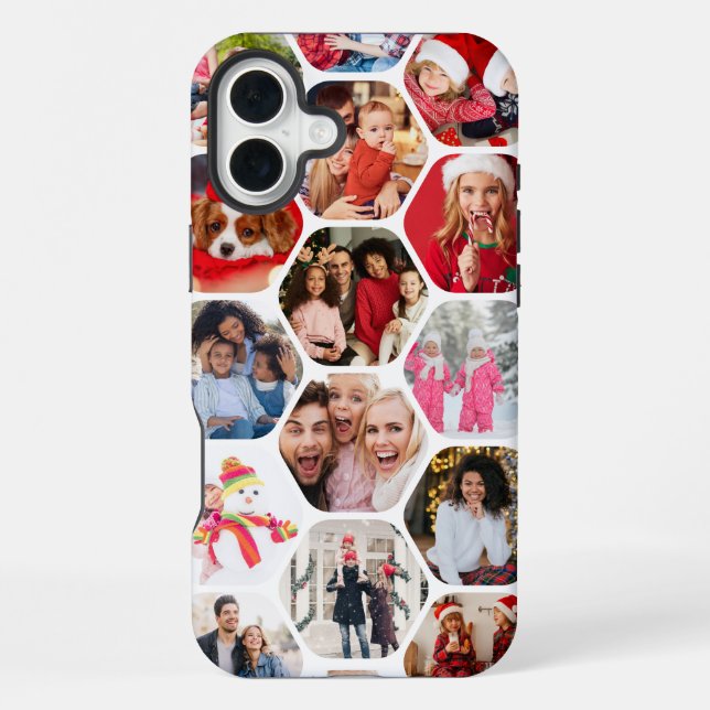 Personalised Hexagon Multi Photo Collage iPhone Case (Back)