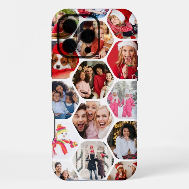 Personalised Hexagon Multi Photo Collage iPhone Case (Back)