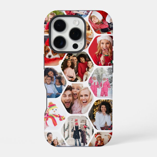 Personalised Hexagon Multi Photo Collage iPhone Case (Back)