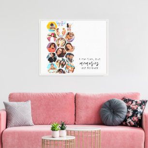 Personalised Hexagon Photo Memories Canvas Print