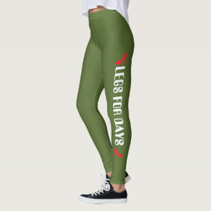 Personalised High Heel Quote Green Leggings