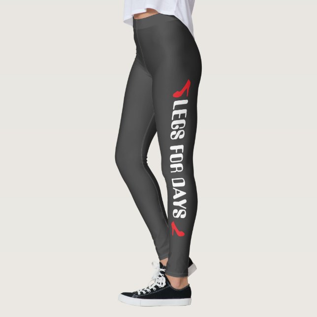 Personalised High Heel Quote Grey Leggings (Left)
