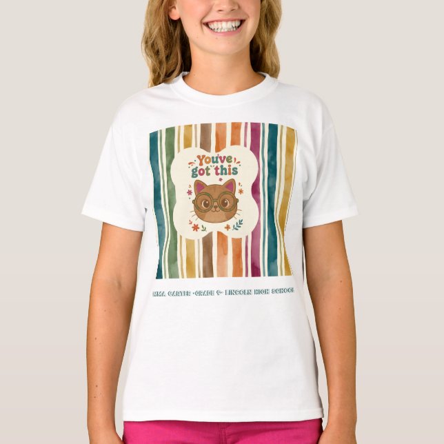 Personalised High School Cat T-Shirt  (Front)