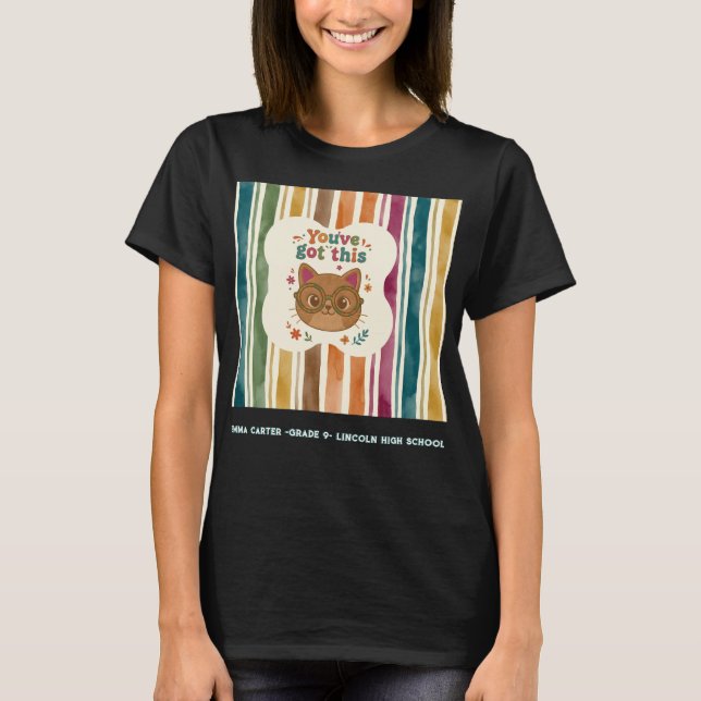 Personalised High School Cat T-Shirt  (Front)