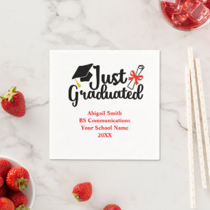 Personalised High School College Red Black Napkins