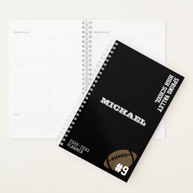 Personalised High School Football Planner (Display)
