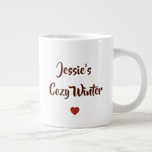 Personalised Highland Cow Cosy Winter Large Coffee Mug