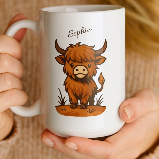 Personalised Highland Cow Gift Coffee Mug (Creator Uploaded)