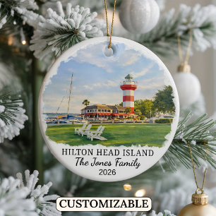 Personalised Hilton Head Island, South Carolina Ceramic Tree Decoration