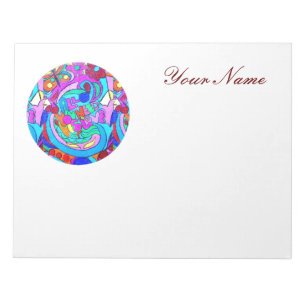 personalised hippie groovy love notepad