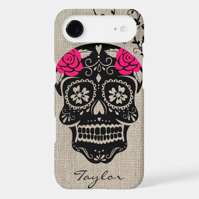 Personalised Hipster Sugar Skull Case-Mate iPhone Case (Back)