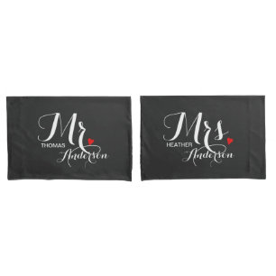 Personalised His and Hers - Mr & Mrs Newlyweds Pillowcase