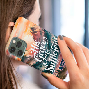 Personalised His Grace is Sufficient Christian iPhone 16 Pro Max Case