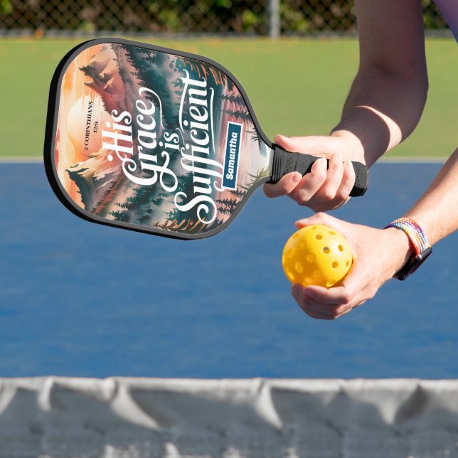Personalised His Grace is Sufficient Christian Pickleball Paddle (Insitu)