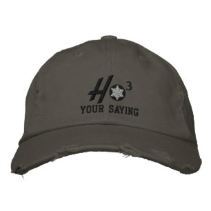 Personalised Ho Ho Ho Snowflake Black And White Embroidered Hat
