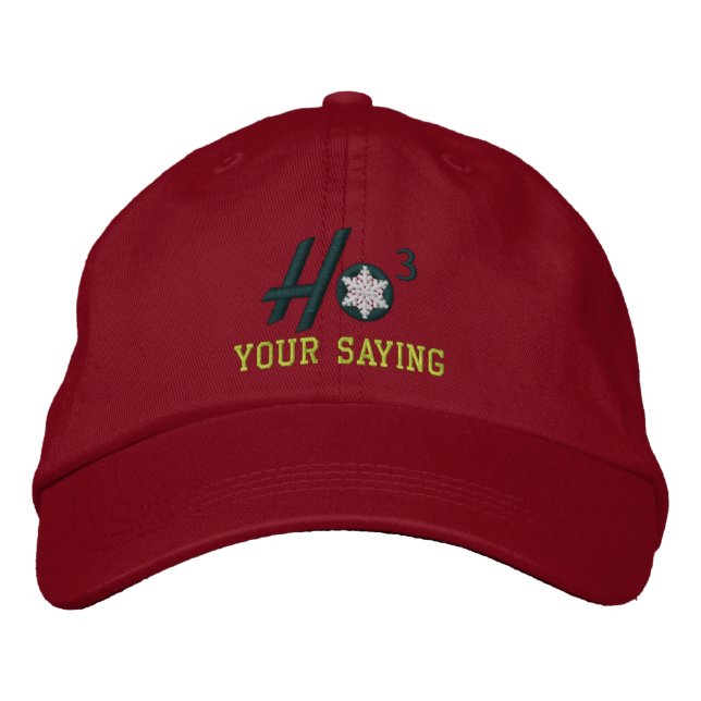 Personalised Ho Ho Ho Snowflake Embroidered Hat (Front)