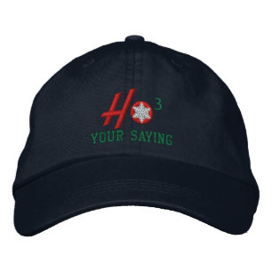 Personalised Ho Ho Ho Snowflake Lovers Red Embroidered Hat