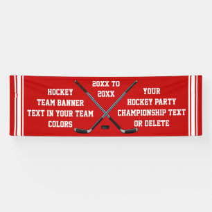 Personalised Hockey Banner, YOUR TEXT and COLORS Banner