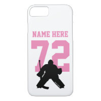 Personalised Hockey Goalie Name Number Pink