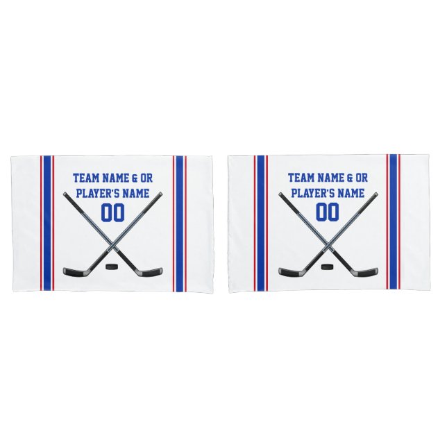 Personalised Hockey Pillow Case Set or Buy One (Front-Set)