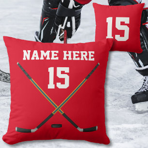 Personalised Hockey Pillow, NAME, NUMBER, COLORS Cushion