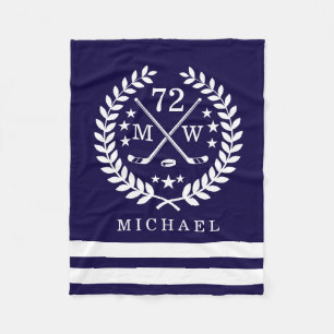 Personalised Hockey Player All Star Midnight Blue Fleece Blanket