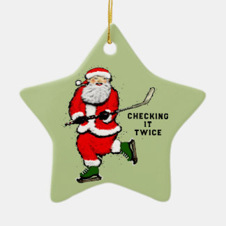 personalised hockey player ceramic tree decoration