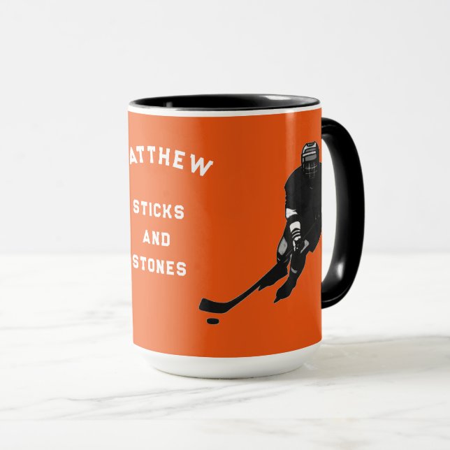 Personalised Hockey Player Gift Mug (Front Right)