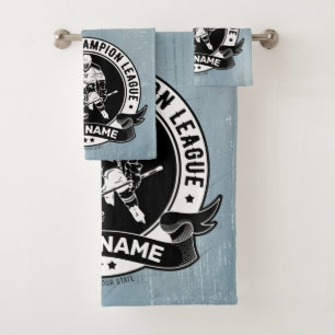 Personalised Hockey Player Ice Rink Team Athlete Bath Towel Set