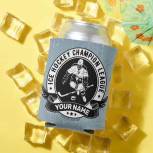 Personalised Hockey Player Ice Rink Team Athlete Can Cooler