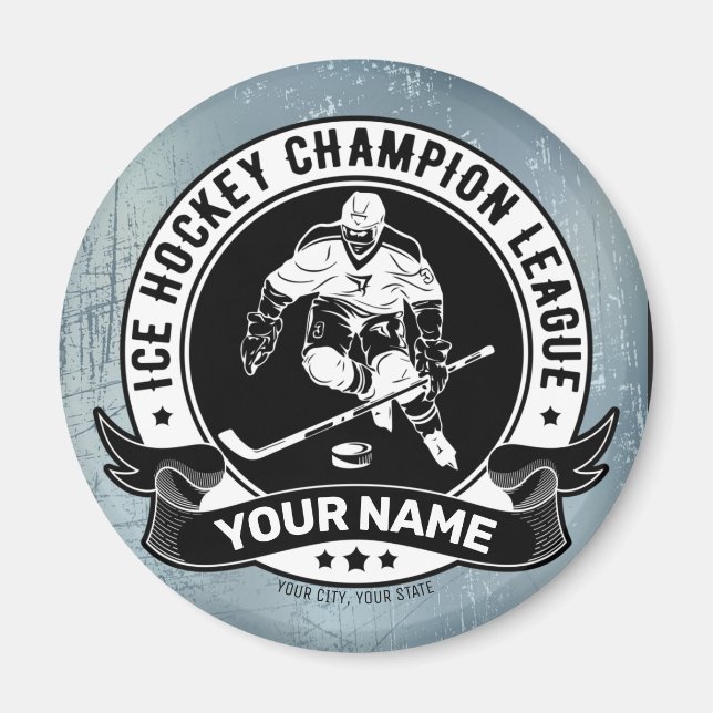 Personalised Hockey Player Ice Rink Team Athlete  Magnet (Front)