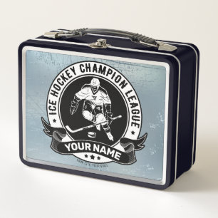 Personalised Hockey Player Ice Rink Team Athlete Metal Lunch Box