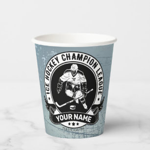Personalised Hockey Player Ice Rink Team Athlete  Paper Cups