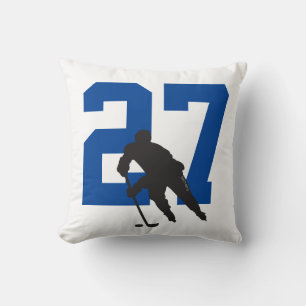 Personalised Hockey Player Number Room Decor Cushion