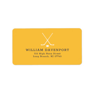 Personalised Hockey Theme Return Address Label